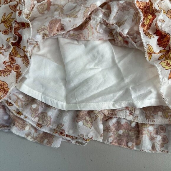 Fanco Tie Back Floral Ruffle Tiered Mini Dress Size S Coquette Boho Cottage - Picture 12 of 12